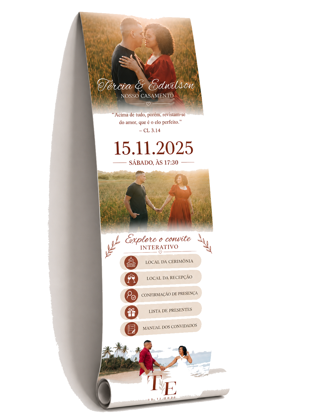Mockup do convite estendido interativo